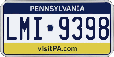 PA license plate LMI9398