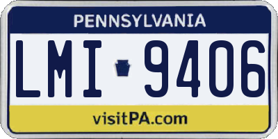PA license plate LMI9406