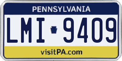 PA license plate LMI9409