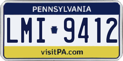 PA license plate LMI9412