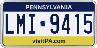 PA license plate LMI9415