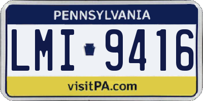 PA license plate LMI9416