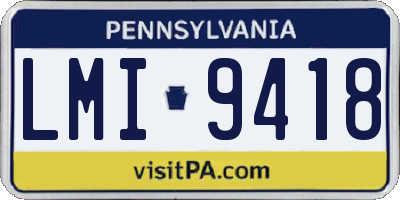 PA license plate LMI9418