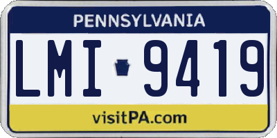 PA license plate LMI9419