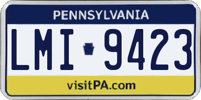 PA license plate LMI9423
