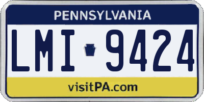 PA license plate LMI9424