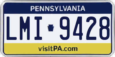 PA license plate LMI9428
