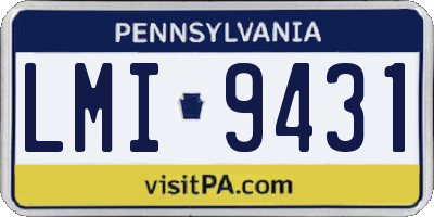 PA license plate LMI9431