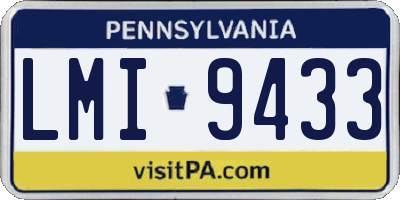 PA license plate LMI9433