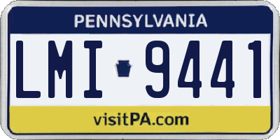 PA license plate LMI9441