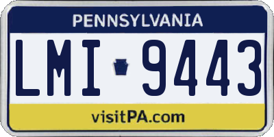 PA license plate LMI9443
