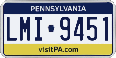 PA license plate LMI9451