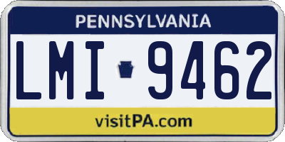 PA license plate LMI9462