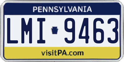 PA license plate LMI9463