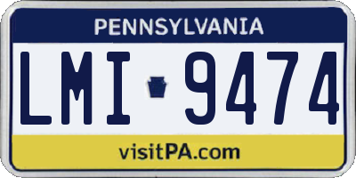 PA license plate LMI9474