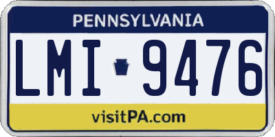 PA license plate LMI9476