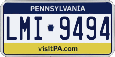 PA license plate LMI9494
