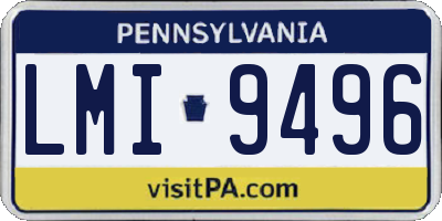 PA license plate LMI9496