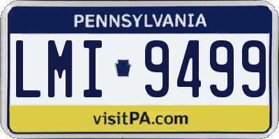 PA license plate LMI9499