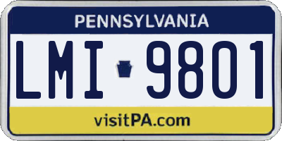 PA license plate LMI9801