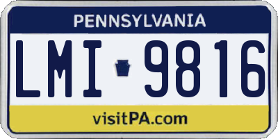 PA license plate LMI9816