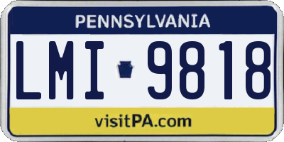 PA license plate LMI9818