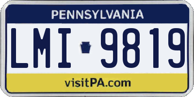 PA license plate LMI9819