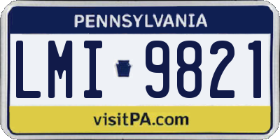 PA license plate LMI9821