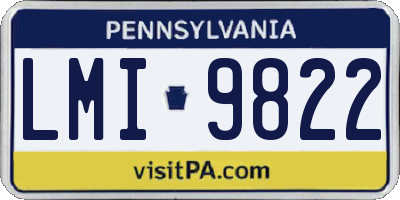 PA license plate LMI9822