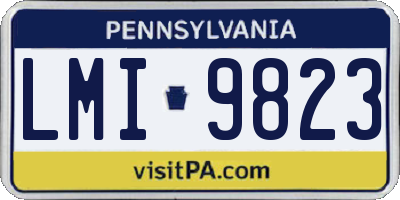 PA license plate LMI9823