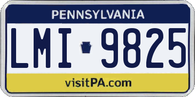 PA license plate LMI9825