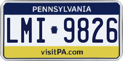 PA license plate LMI9826