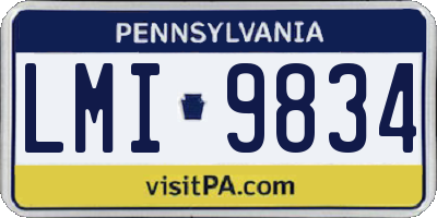 PA license plate LMI9834