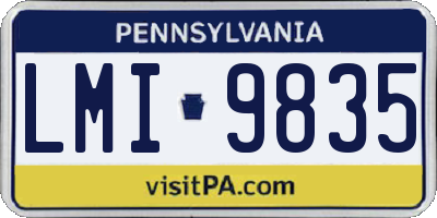 PA license plate LMI9835