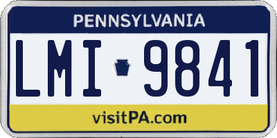 PA license plate LMI9841