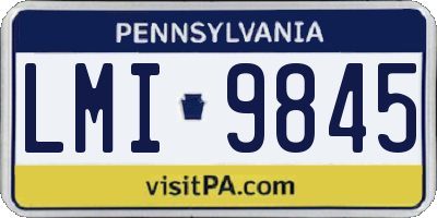 PA license plate LMI9845