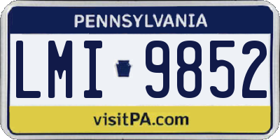 PA license plate LMI9852