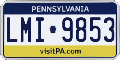 PA license plate LMI9853