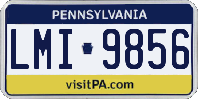 PA license plate LMI9856