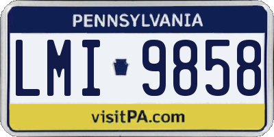 PA license plate LMI9858
