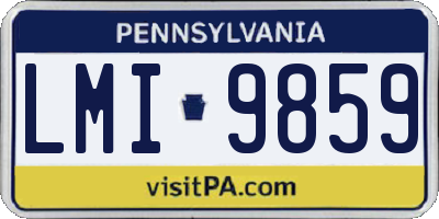 PA license plate LMI9859