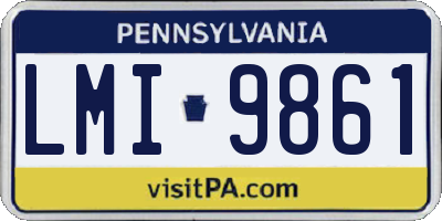 PA license plate LMI9861