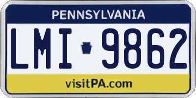 PA license plate LMI9862