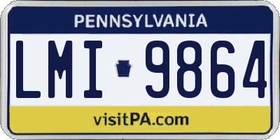 PA license plate LMI9864