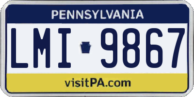 PA license plate LMI9867
