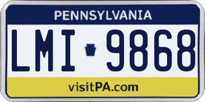 PA license plate LMI9868