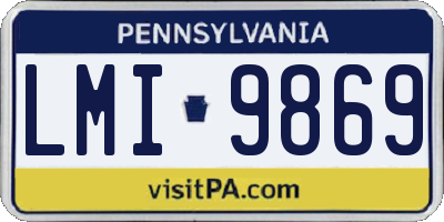 PA license plate LMI9869