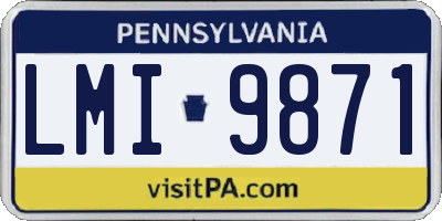 PA license plate LMI9871