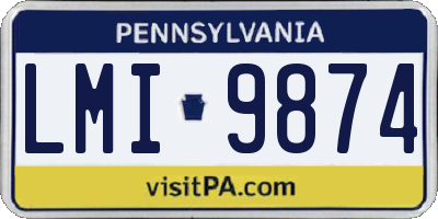 PA license plate LMI9874