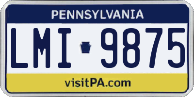 PA license plate LMI9875